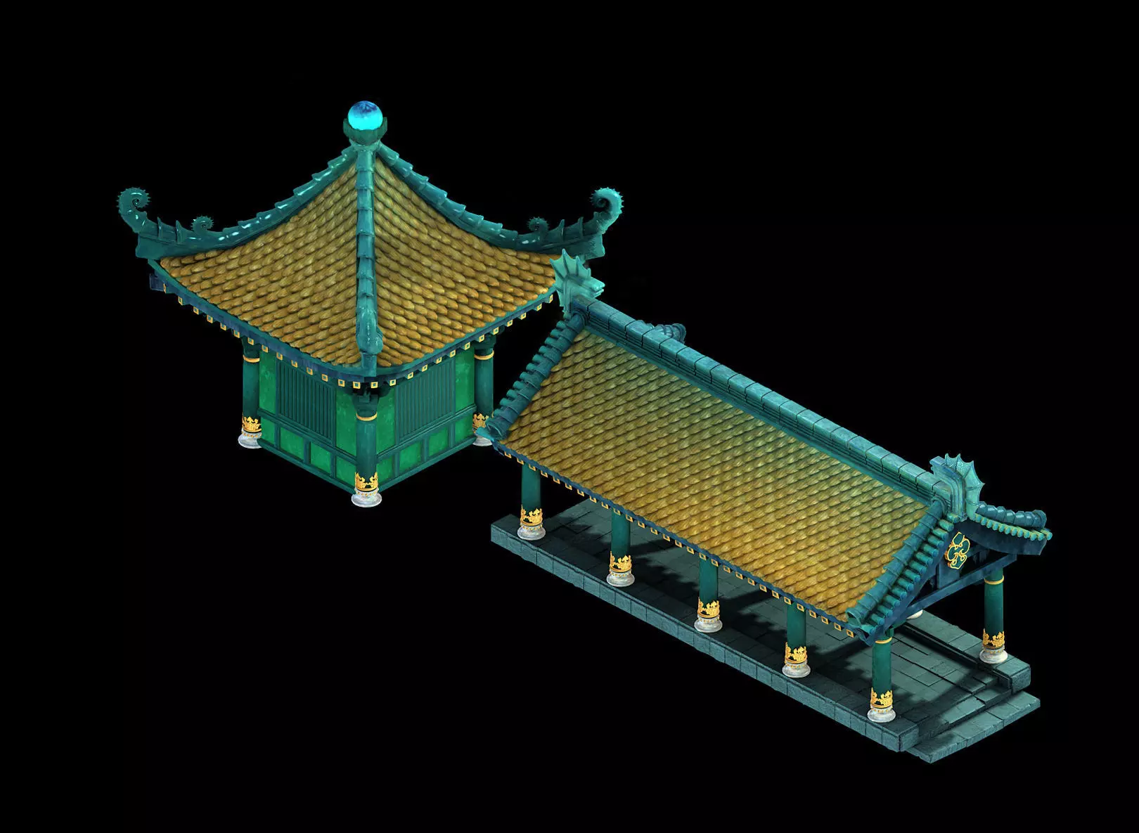 Undersea-Dragon Palace-Book Collection-Architectur 3D model_0