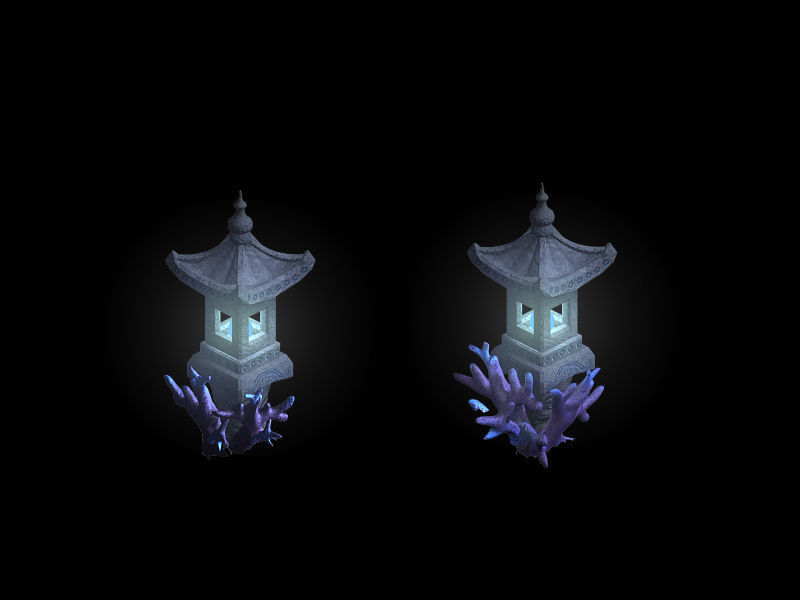 Undersea-Dragon Palace Stone Lamp 01 3D model_1