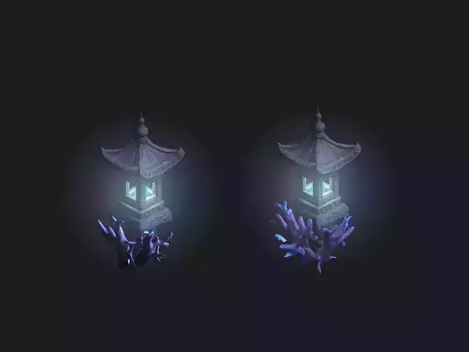 Undersea-Dragon Palace Stone Lamp 01