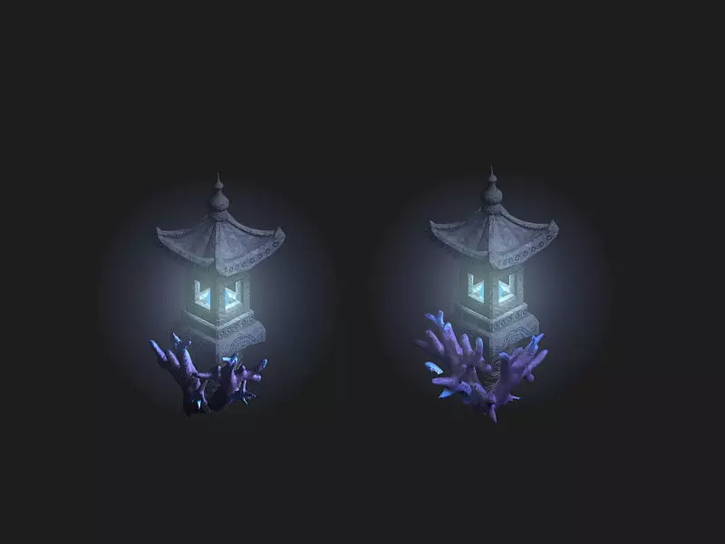 Undersea-Dragon Palace Stone Lamp 01 3D model_0