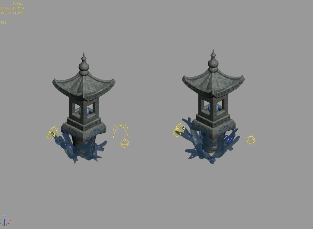 Undersea-Dragon Palace Stone Lamp 01 3D model_3
