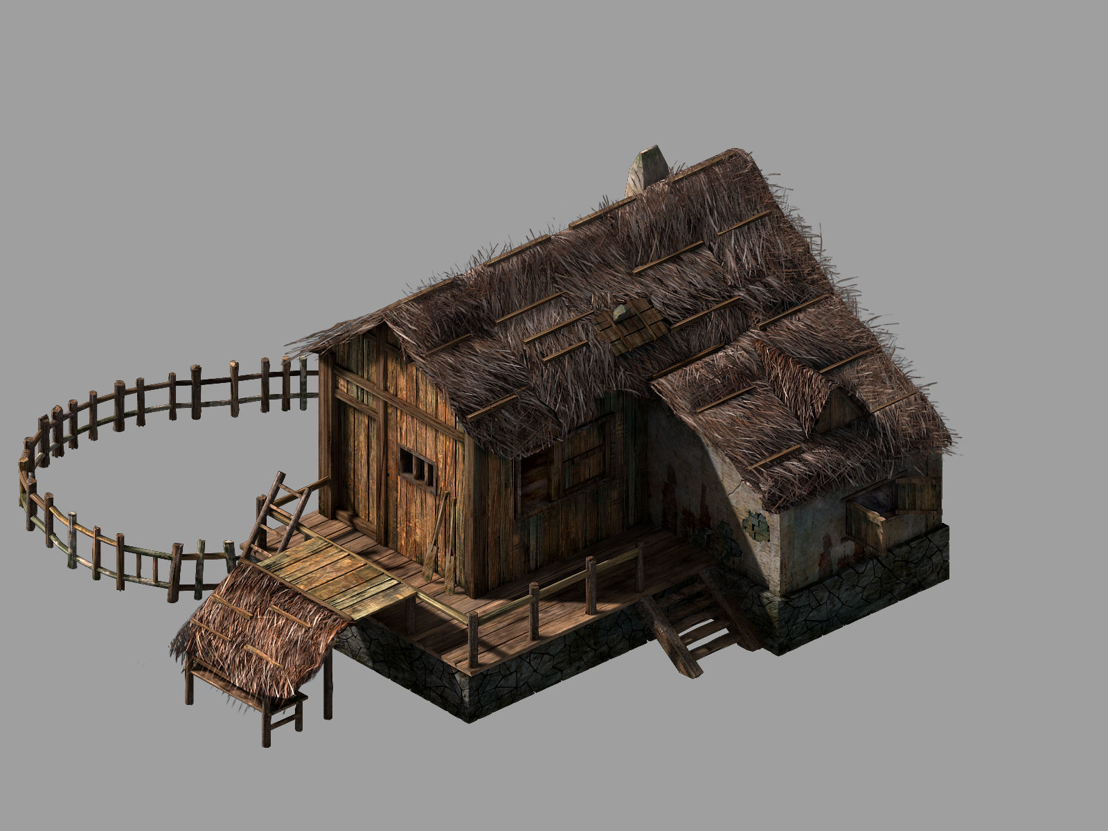 Beach-Coast-Fishing Village Hut 12 3D model_1