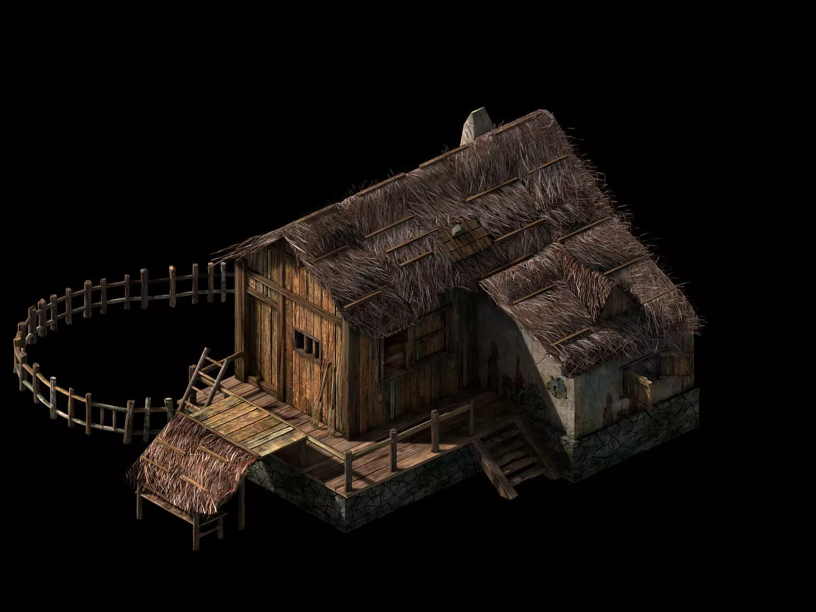 Beach-Coast-Fishing Village Hut 12 3D model_0