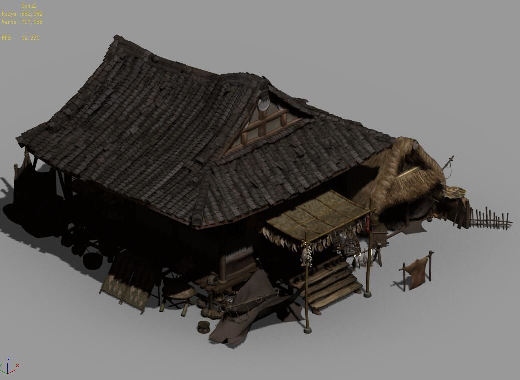 Beach-coast-fisherman house 05 3D model_4