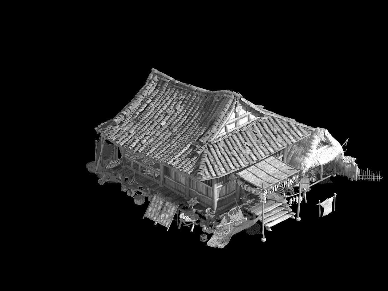 Beach-coast-fisherman house 05 3D model_2