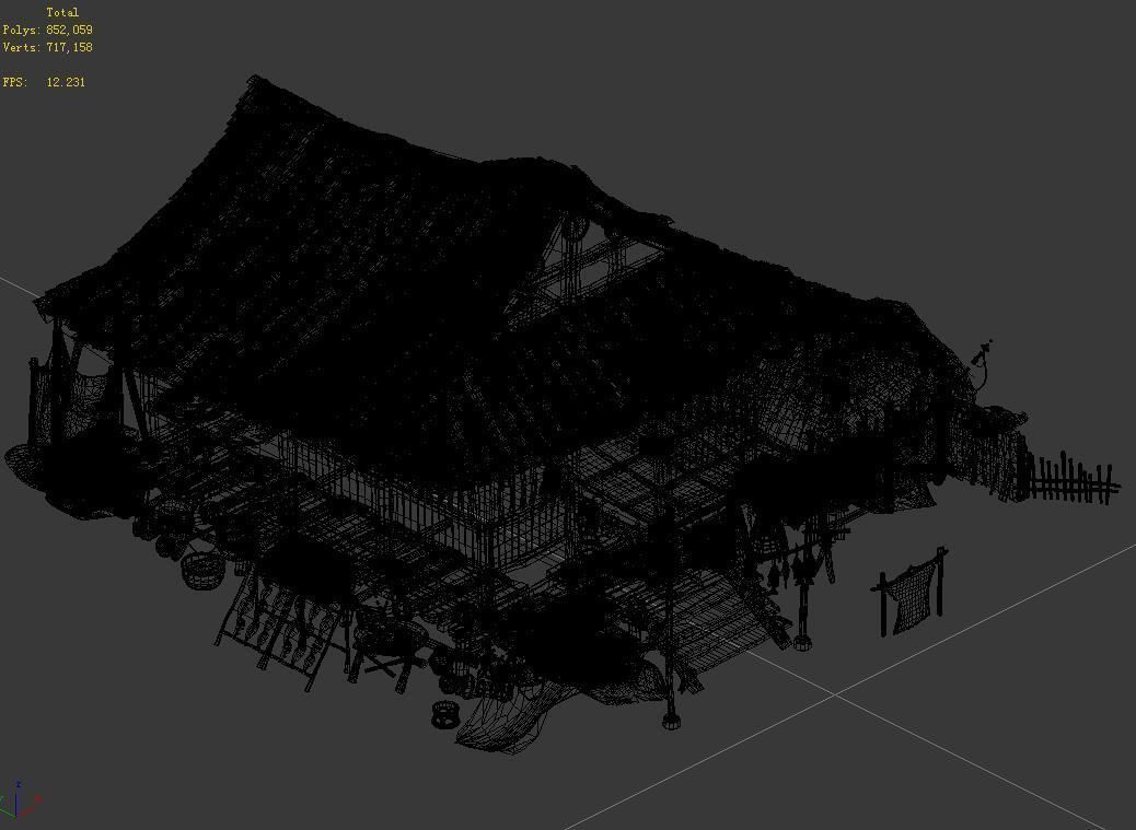 Beach-coast-fisherman house 05 3D model_3