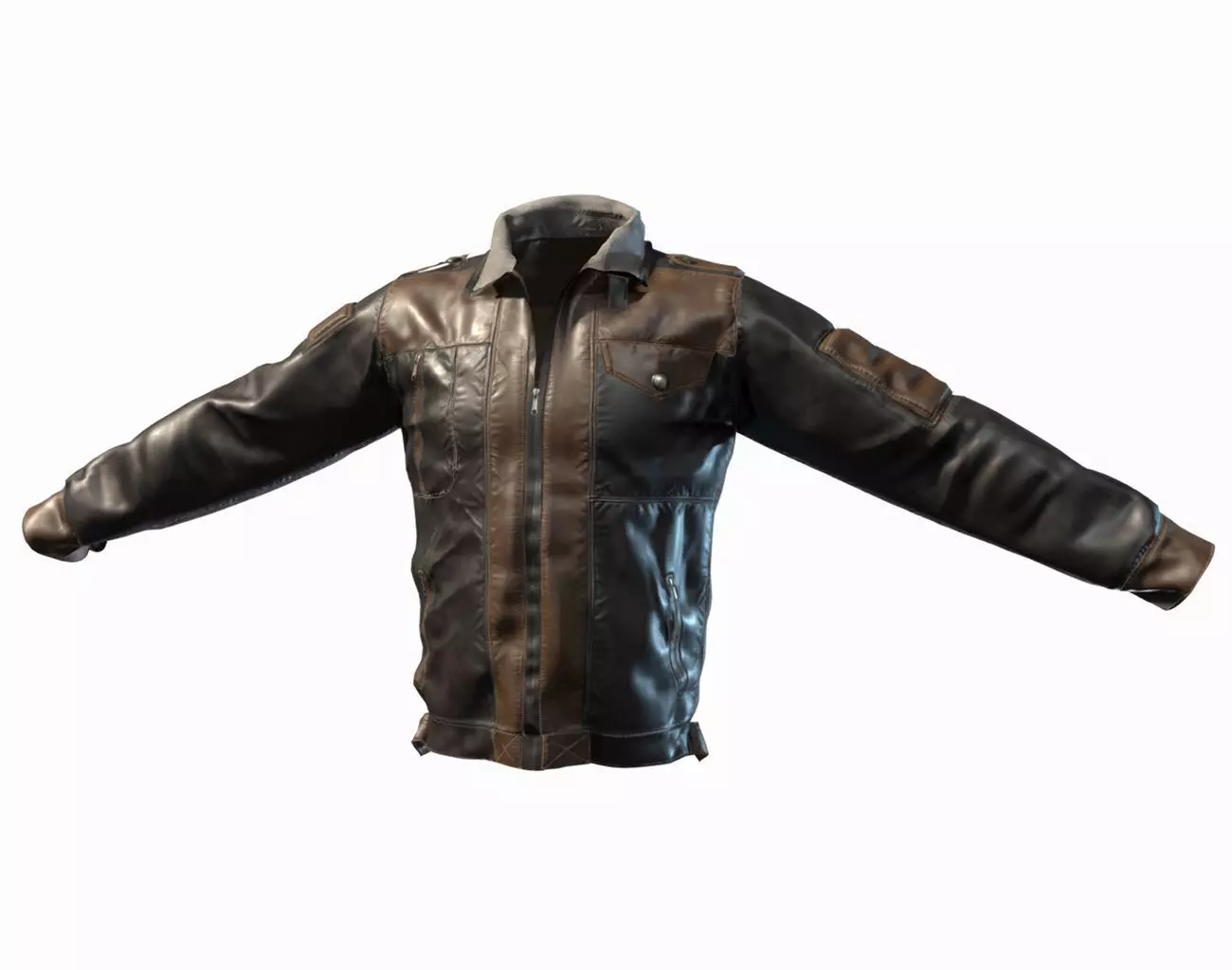 Male Leather Jacket Low-poly 3D model