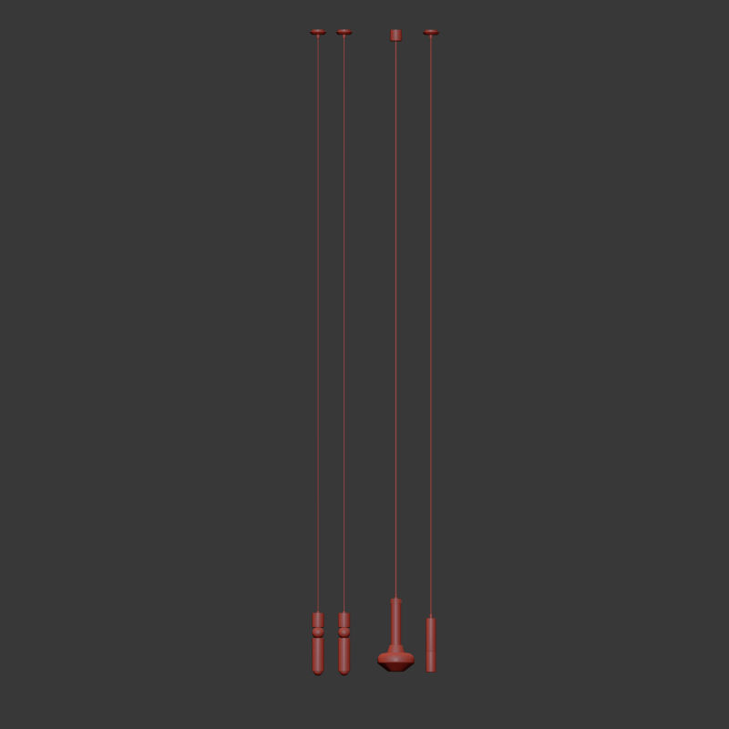 Four Hanging Light Set 05 3D model_3