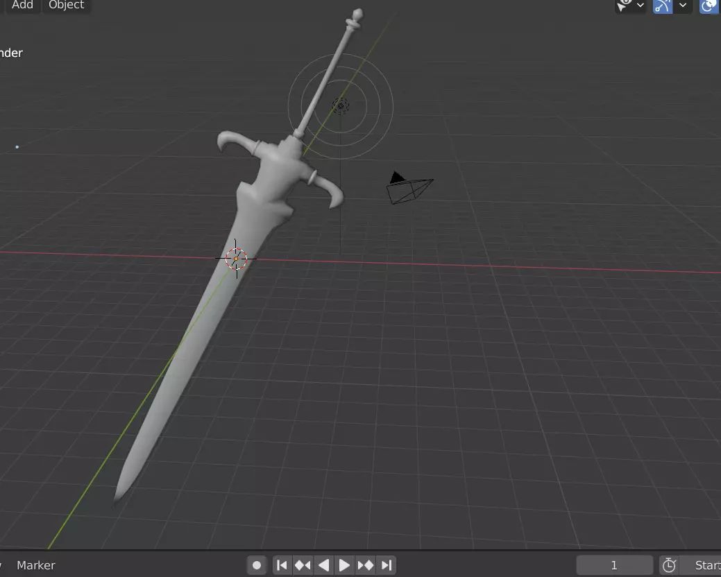 sword Low-poly 3D model_0