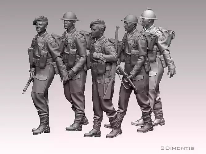 British soldiers ww2 3D print model