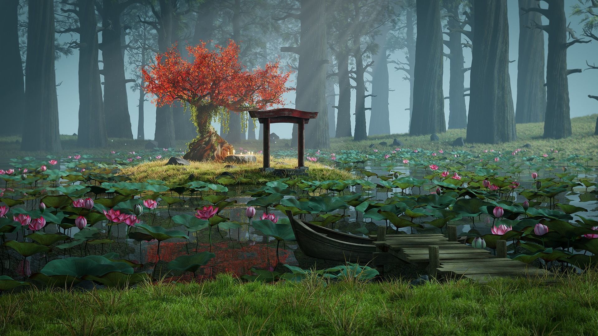 Asia Lotus 3D model Low-poly 3D model_5