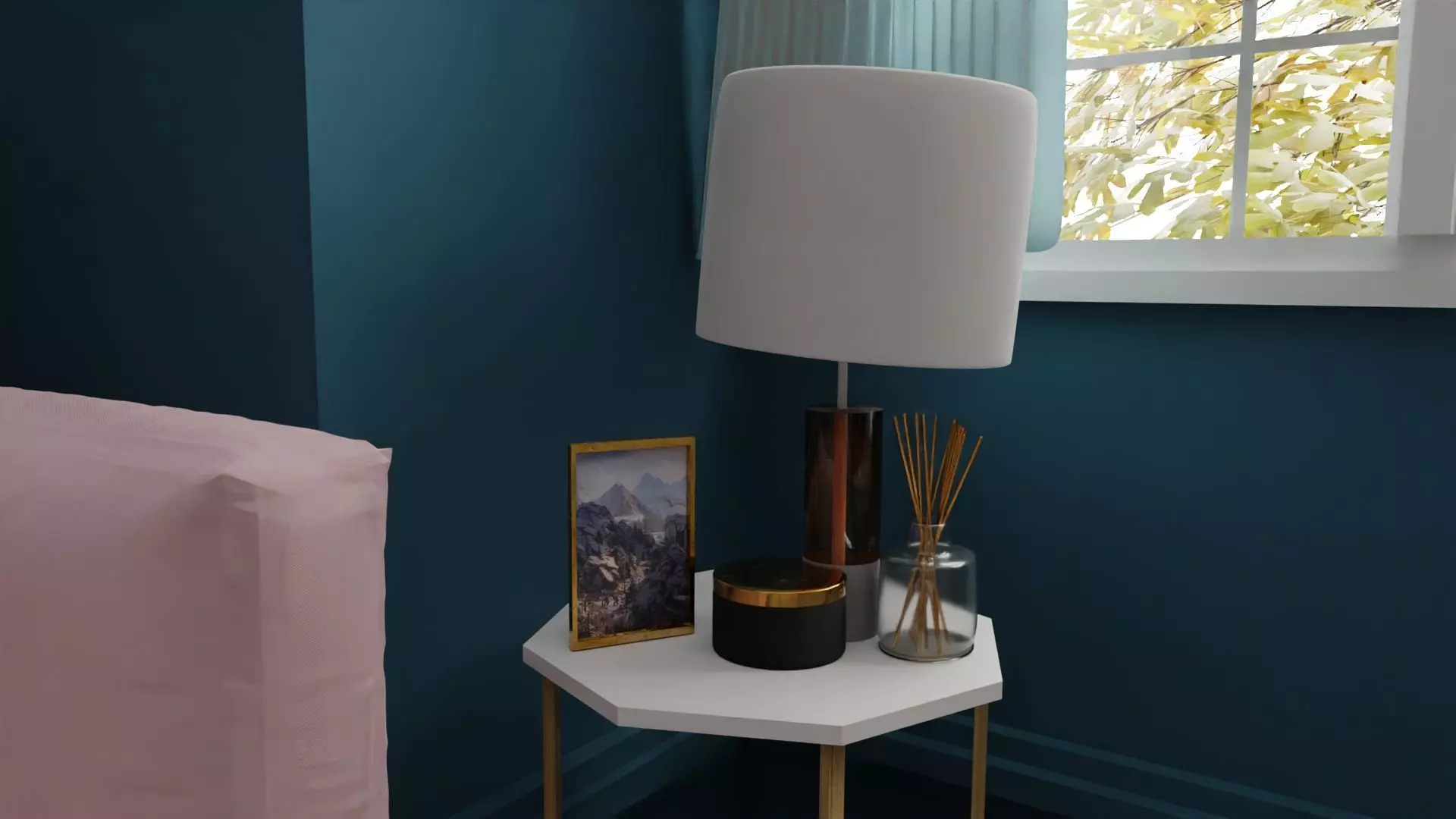 soft bedroom lamp 3d Low-poly 3D model_0