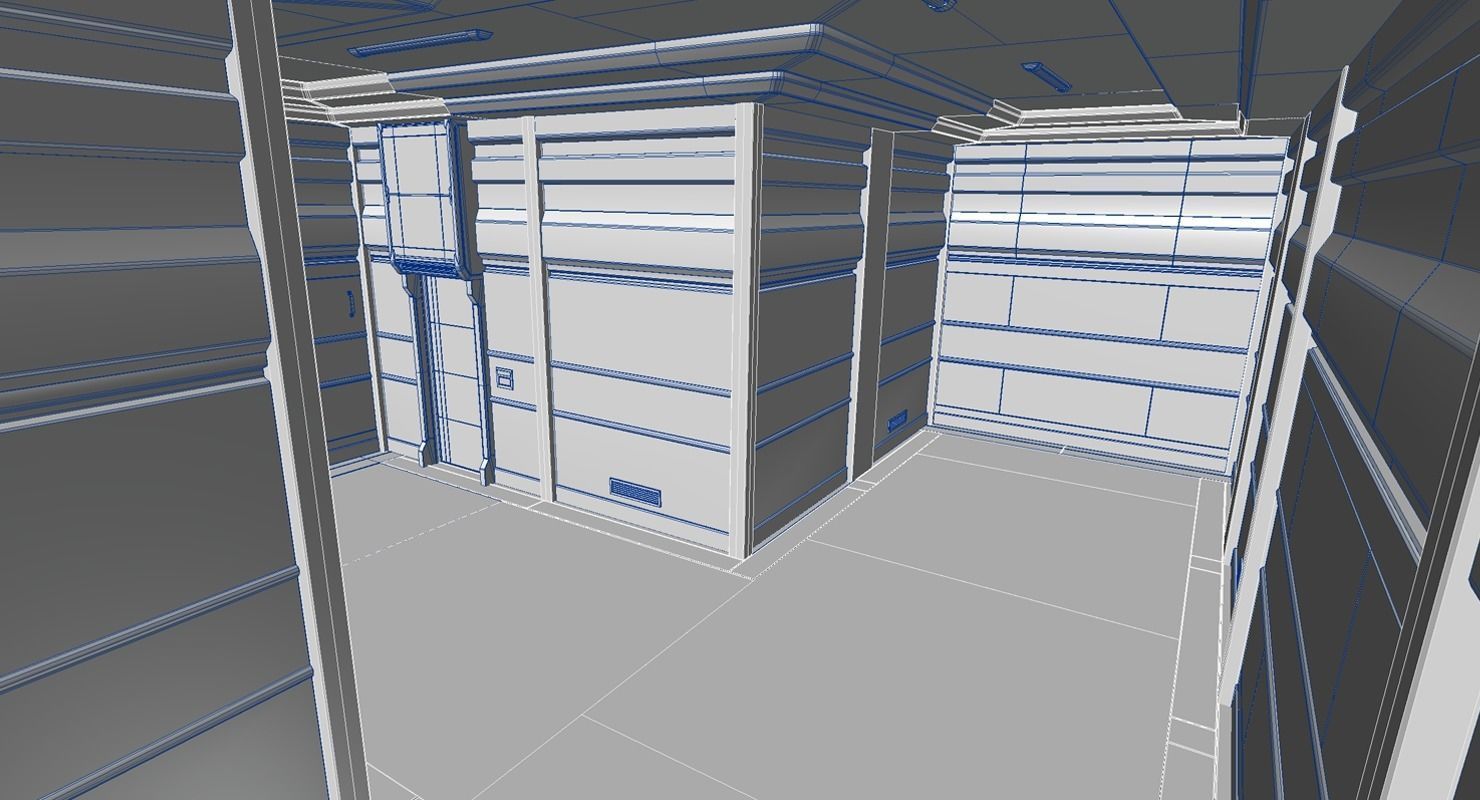 Modular Sci Fi Lab Corridor Low-poly 3D model_4