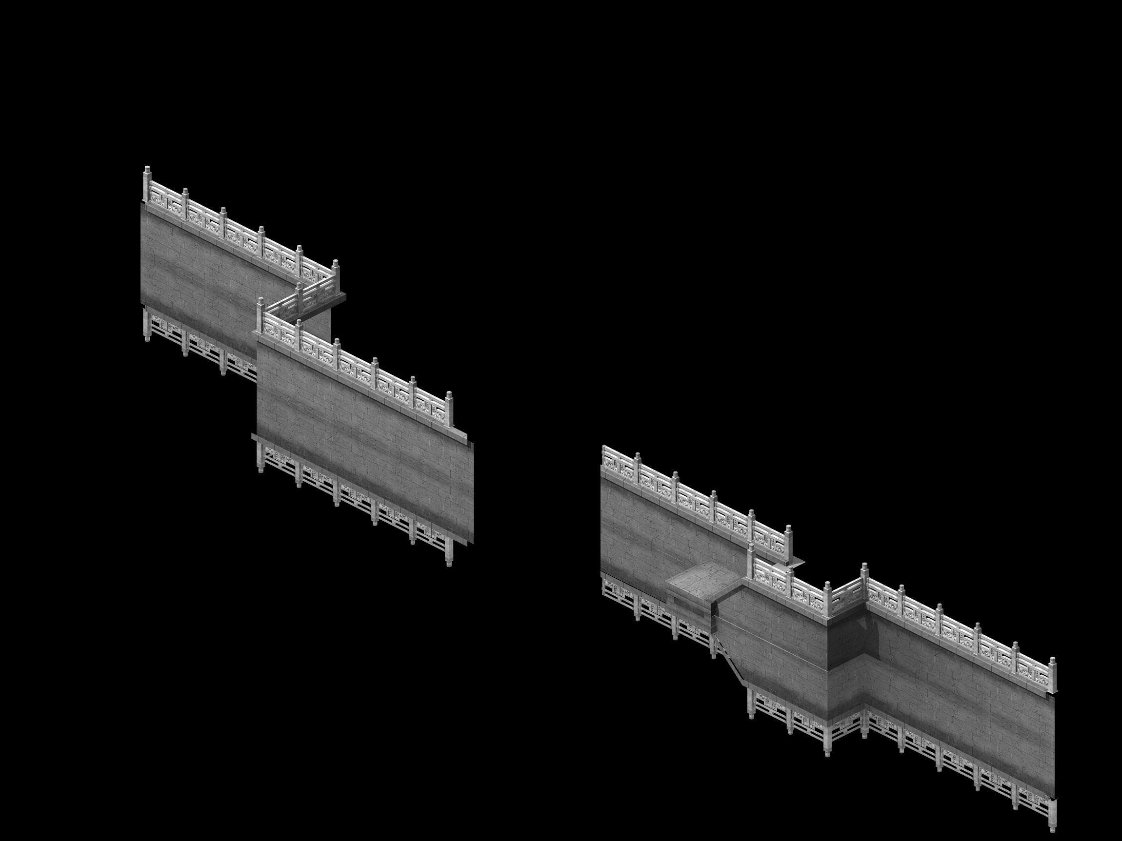 River Bank-Stone Fence-Stone Ladder 17 3D model_2