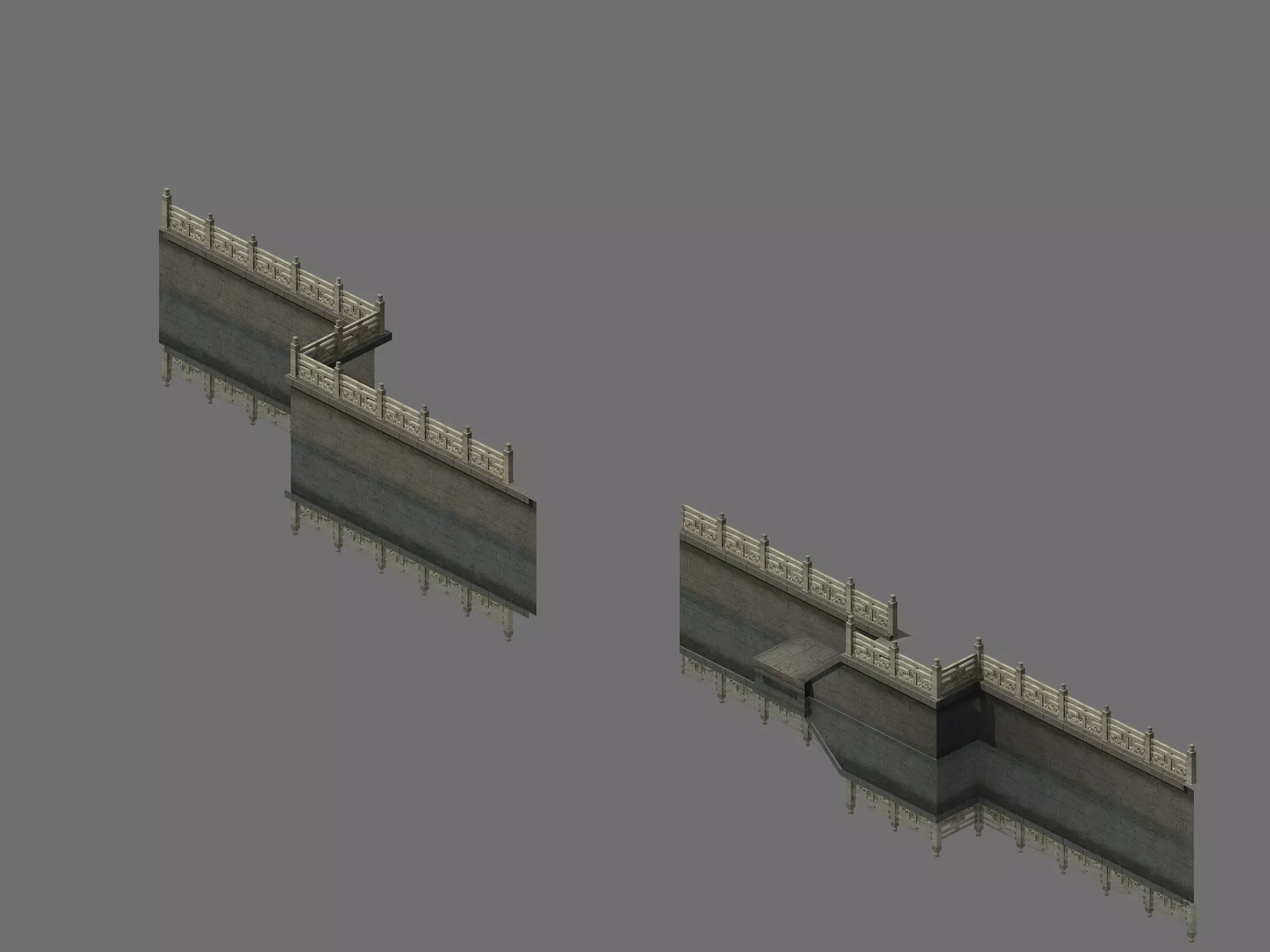 River Bank-Stone Fence-Stone Ladder 17 3D model_0