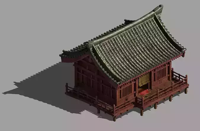 Red House-Wooden House-Tile 3D model