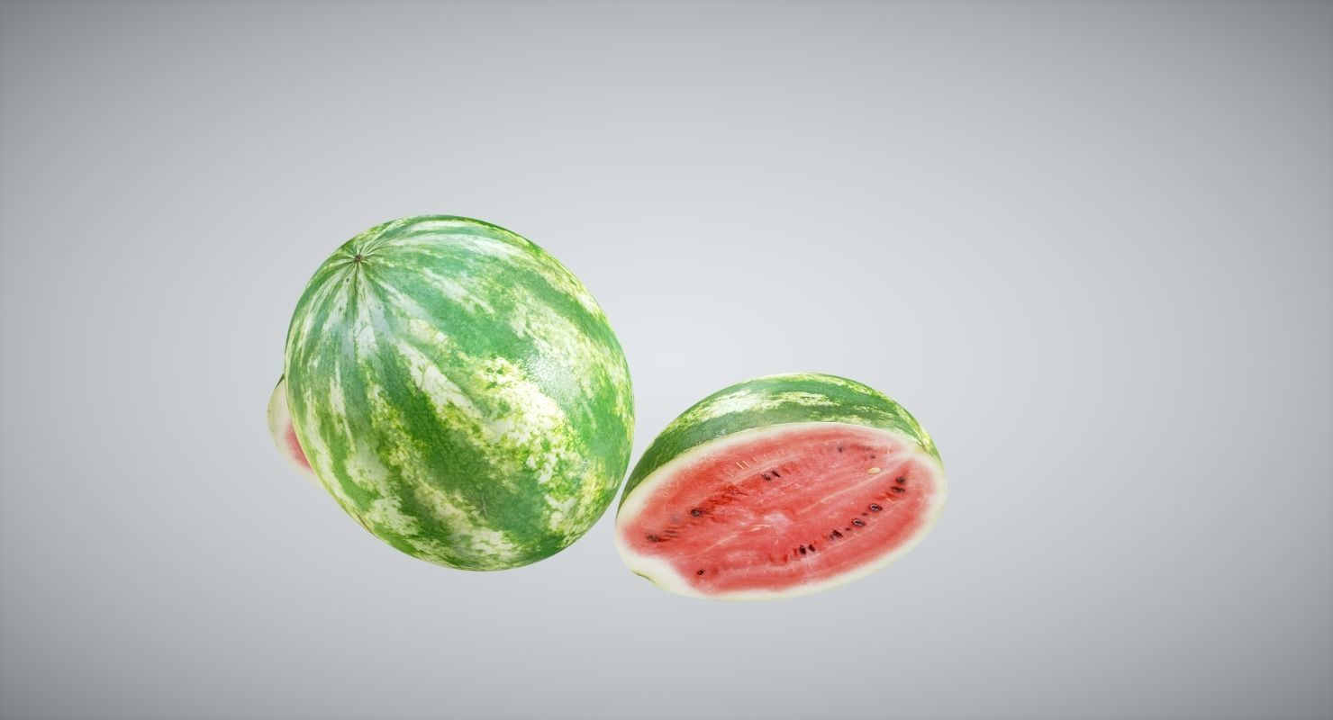 Watermelon slices Low-poly 3D model_3