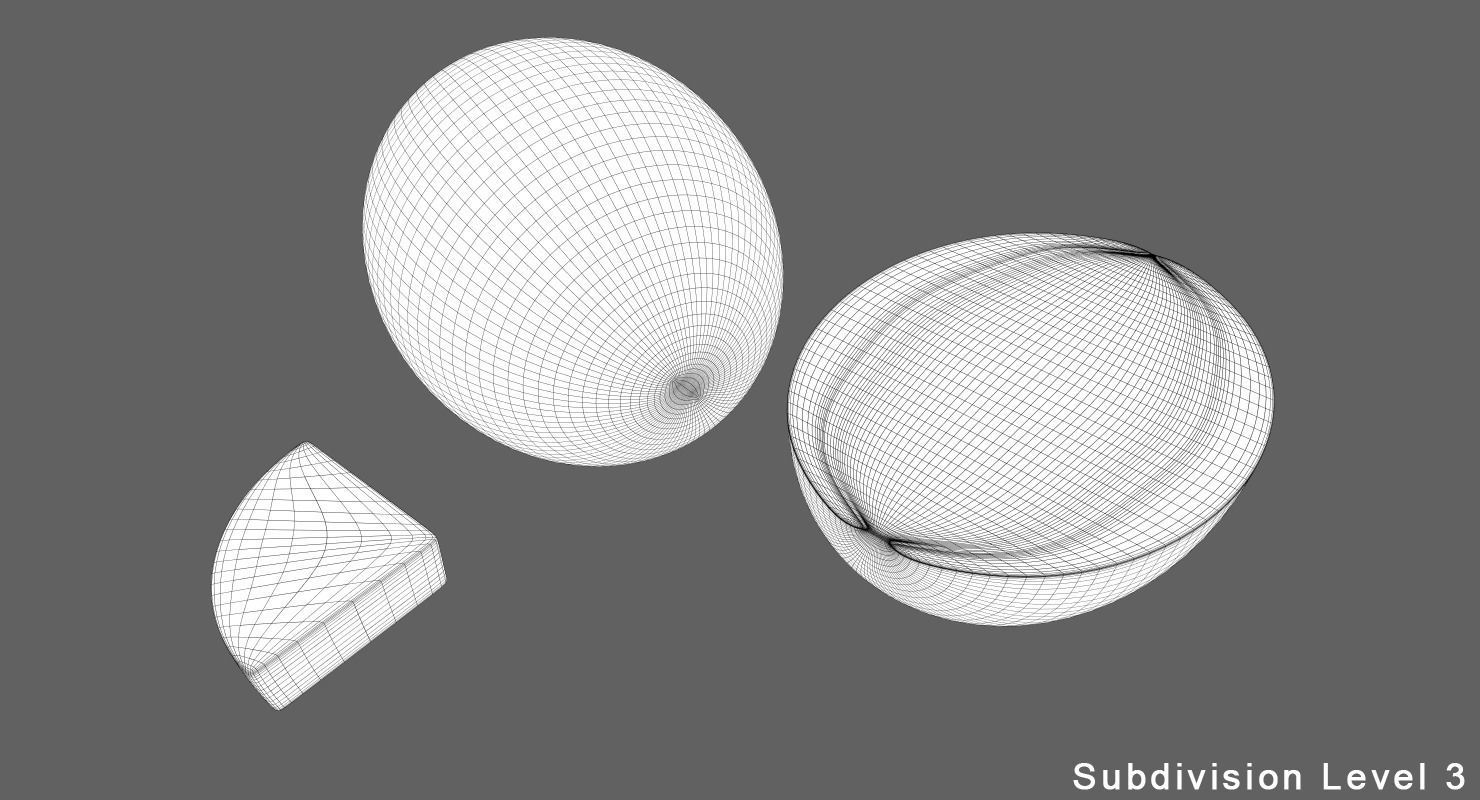 Watermelon slices Low-poly 3D model_5