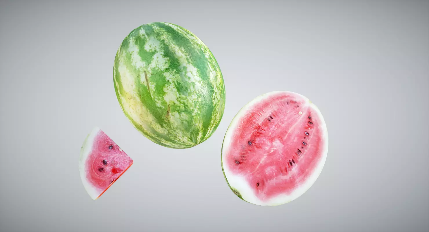 Watermelon slices Low-poly 3D model_0
