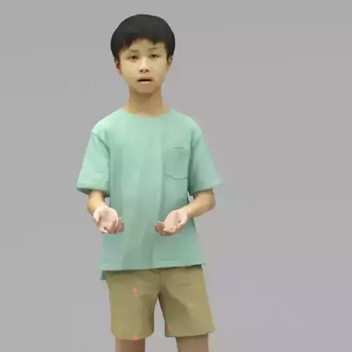 A Cool Boy Talking to Somebody In Half Body Portrait