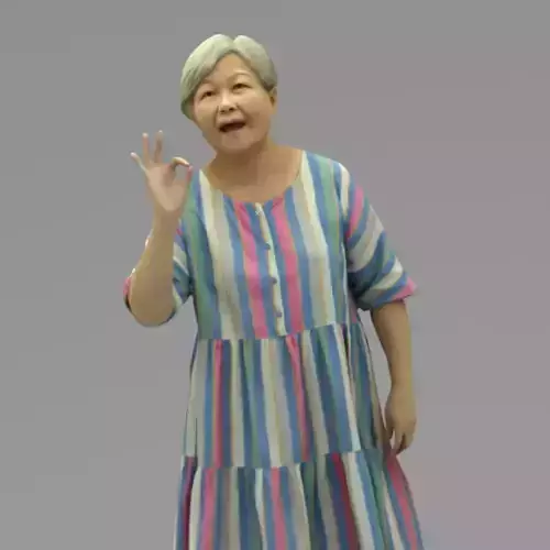 An Old Lady Talking To Somebody In Half Body Portrait