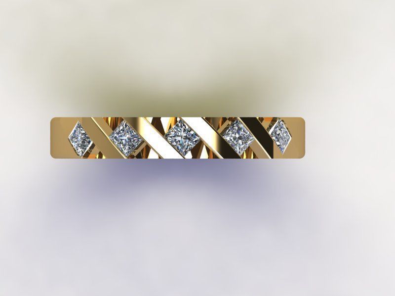 5Stone Jewelry ring 3D model_1