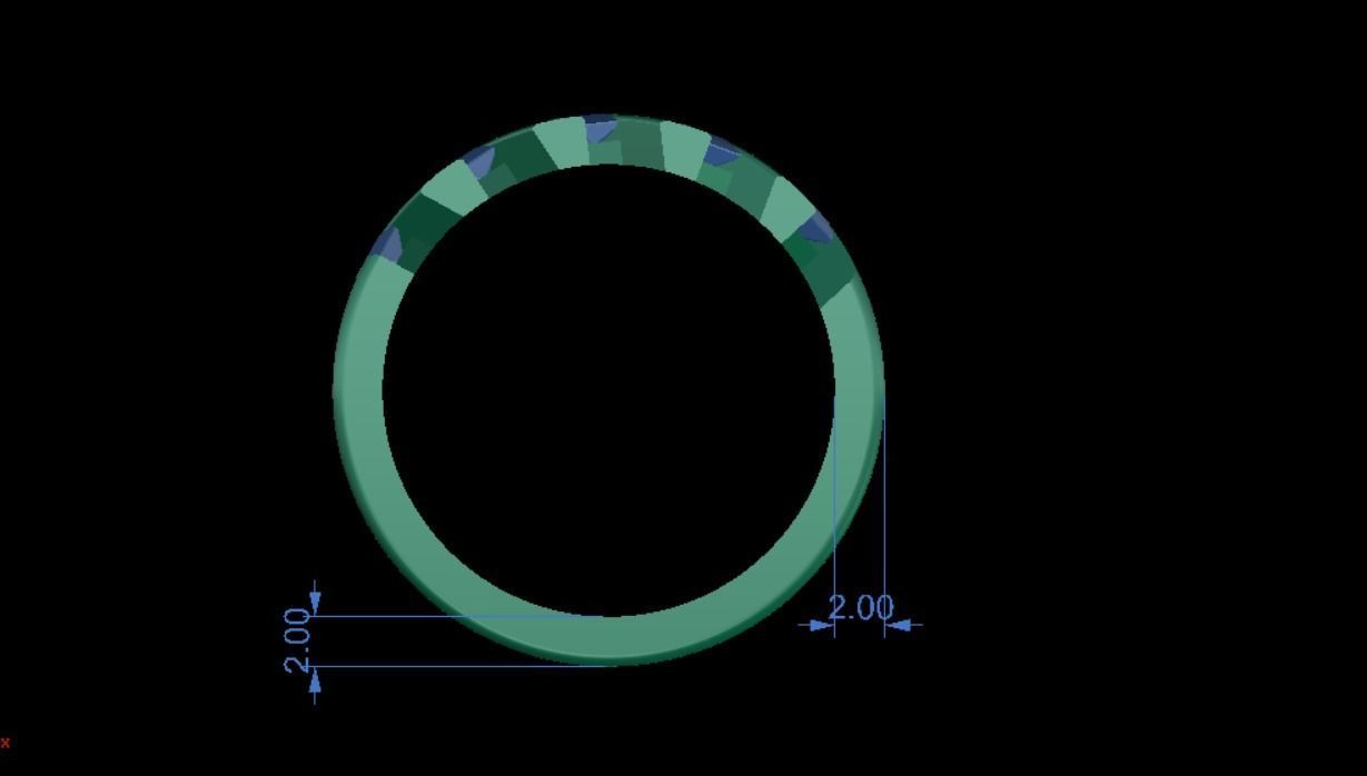 5Stone Jewelry ring 3D model_2