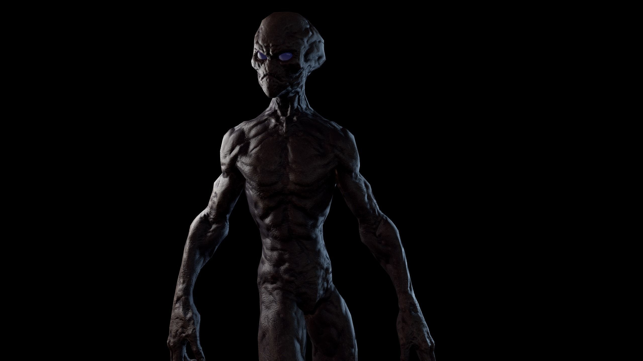 Alien v1  Animated and Game Ready Low-poly 3D model_37