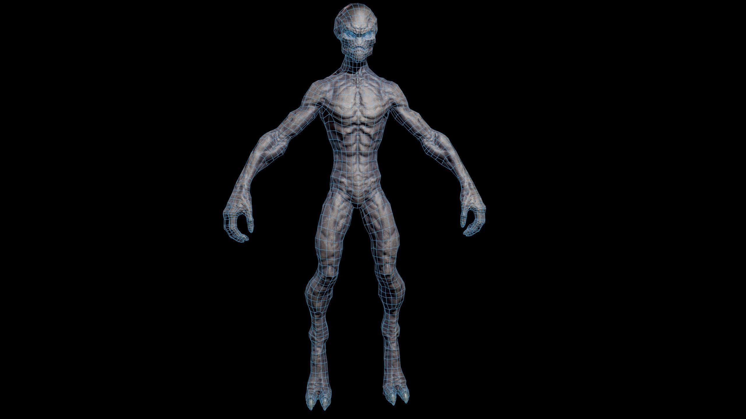 Alien v1  Animated and Game Ready Low-poly 3D model_54