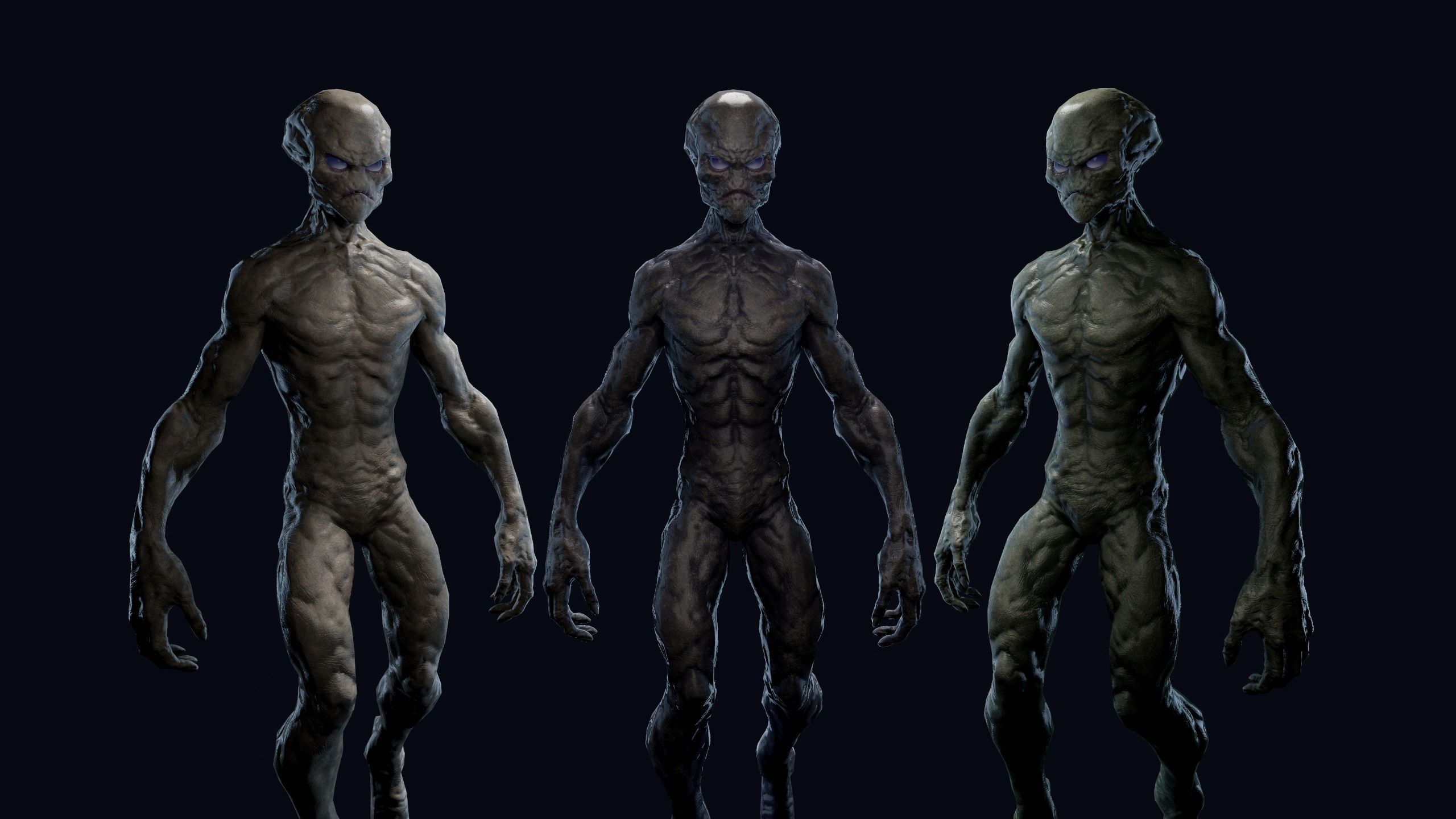 Alien v1  Animated and Game Ready Low-poly 3D model_9