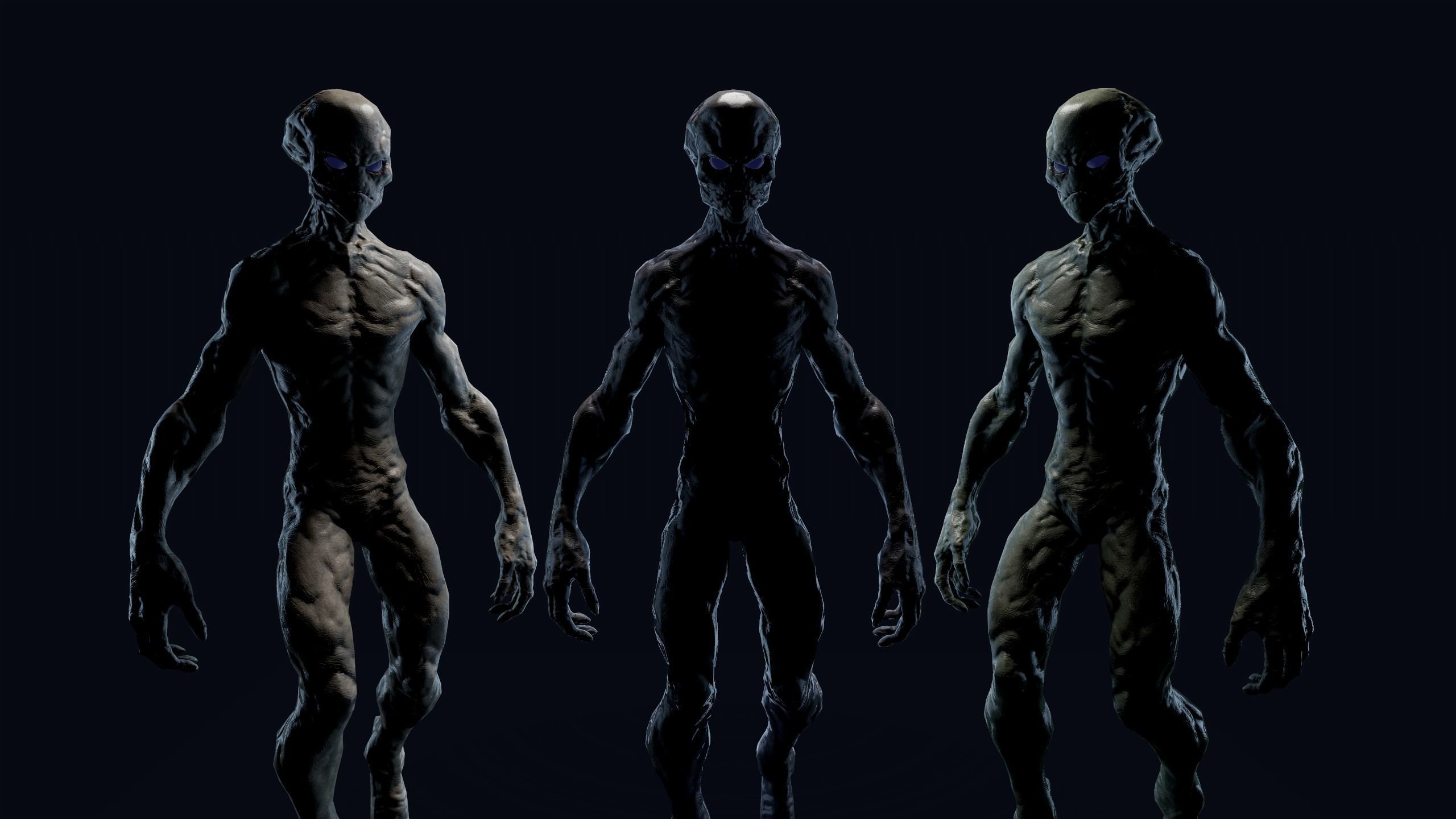 Alien v1  Animated and Game Ready Low-poly 3D model_7