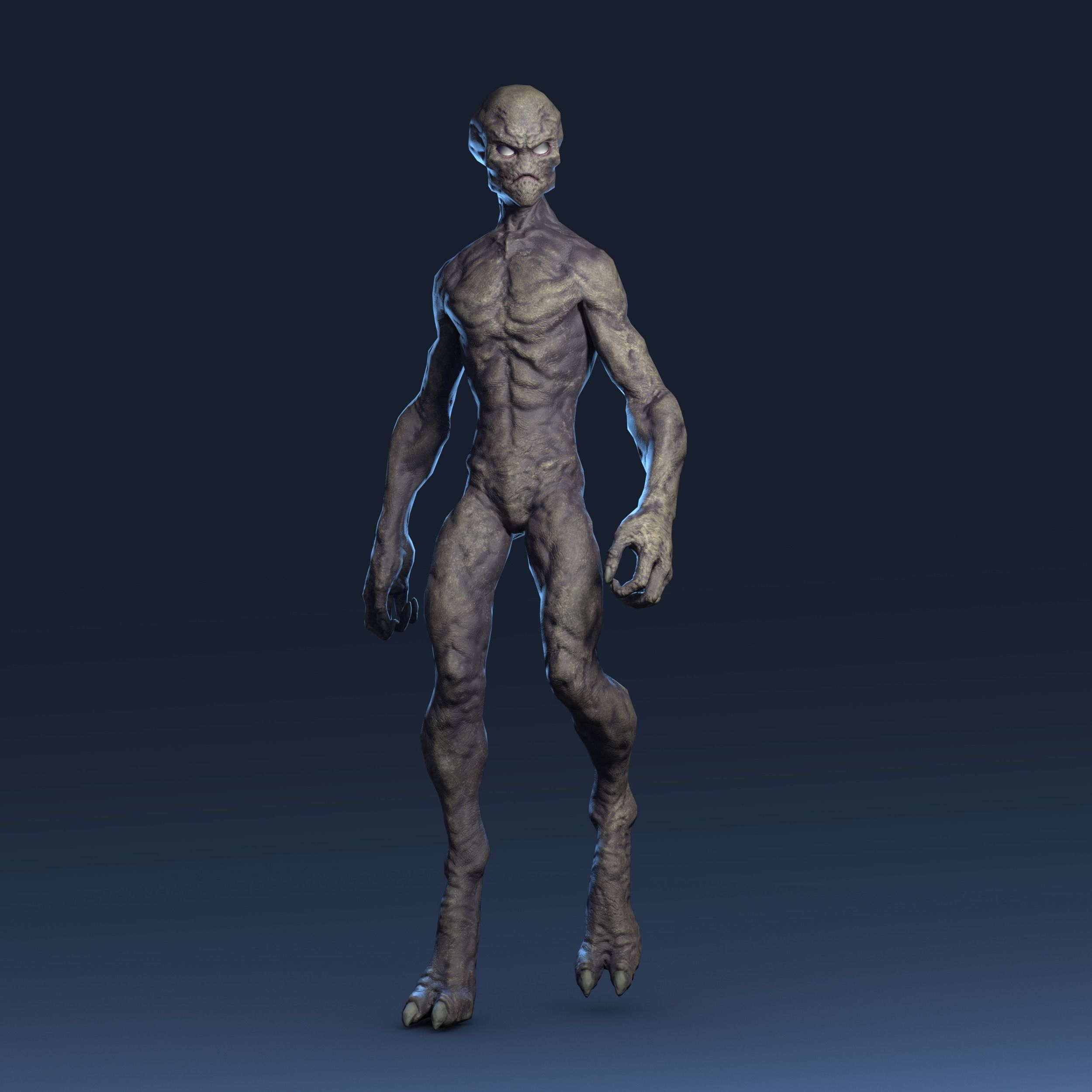 Alien v1  Animated and Game Ready Low-poly 3D model_4