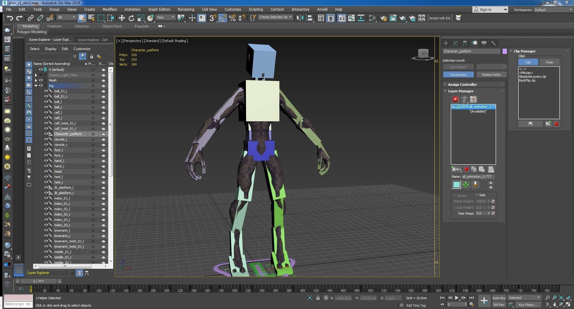 Alien v1  Animated and Game Ready Low-poly 3D model_58