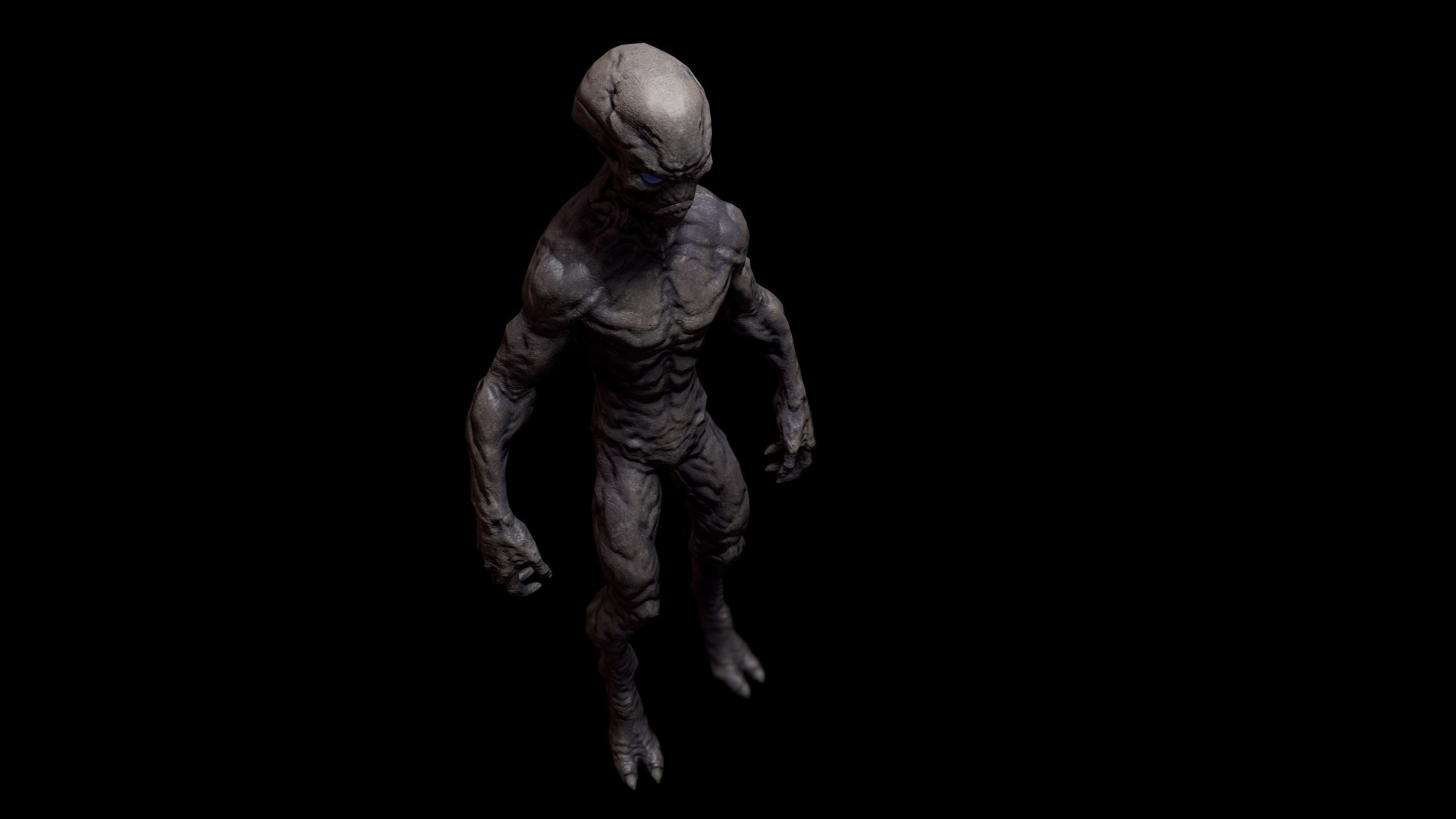 Alien v1  Animated and Game Ready Low-poly 3D model_5