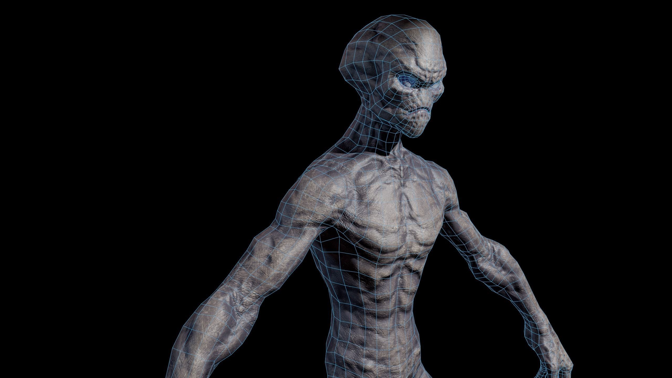 Alien v1  Animated and Game Ready Low-poly 3D model_55