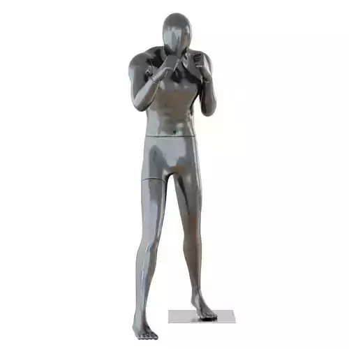 Male black mannequin in boxing pose
