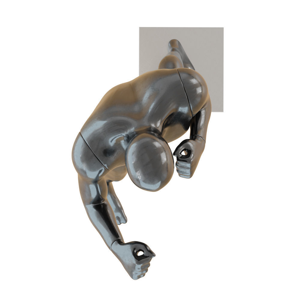 Male black mannequin in boxing pose 3D model_4