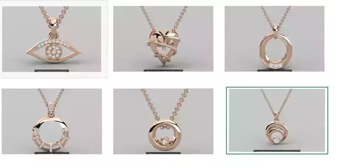 6 Women pendant 3dm stl 9 render detail 3D Model Collection