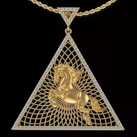 Pyramid hours statue pendant Silver Gold Print 3D print model