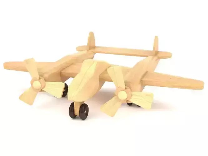 Wooden toy airplane 06