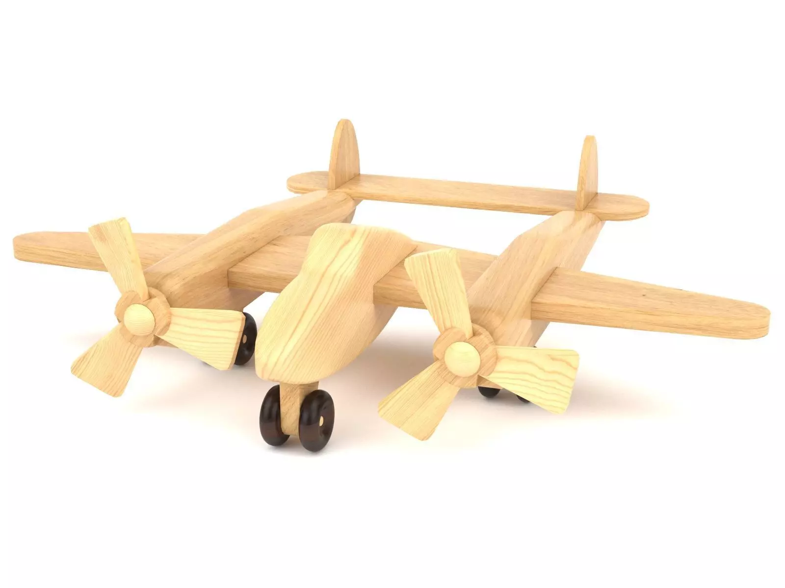 Wooden toy airplane 06 3D model_0