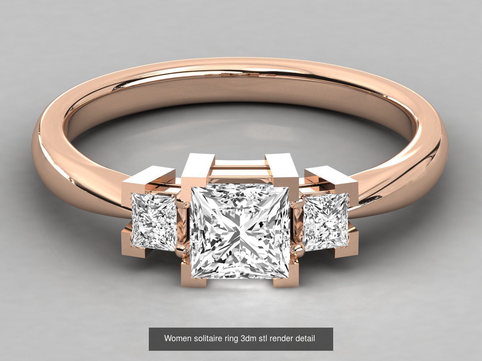 235 Women solitaire ring 3dm stl 9 render detail  3D Model Collection_103