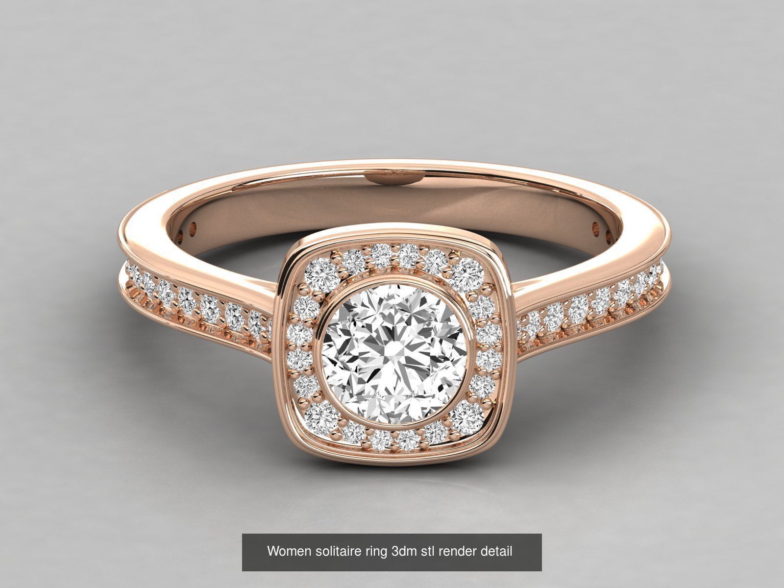 235 Women solitaire ring 3dm stl 9 render detail  3D Model Collection_172