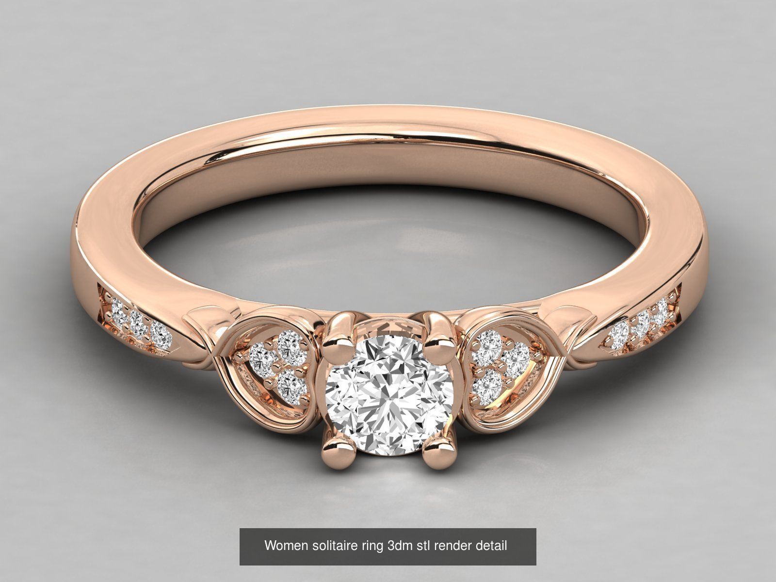 235 Women solitaire ring 3dm stl 9 render detail  3D Model Collection_211