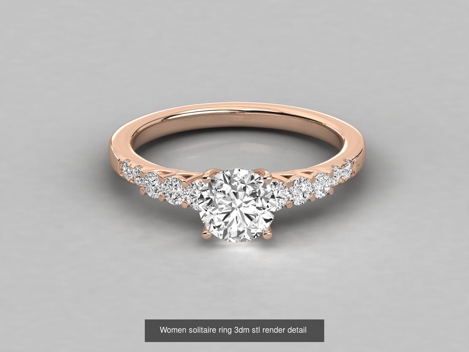 235 Women solitaire ring 3dm stl 9 render detail  3D Model Collection_150