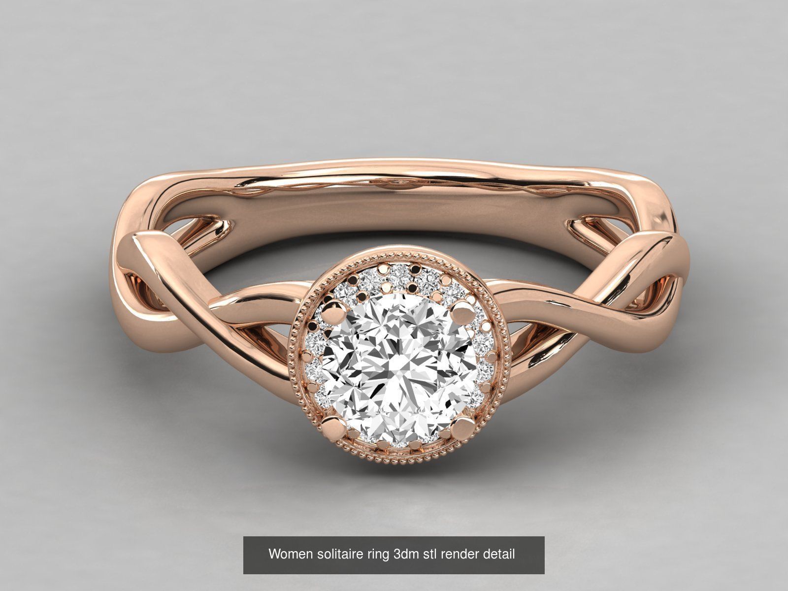 235 Women solitaire ring 3dm stl 9 render detail  3D Model Collection_179