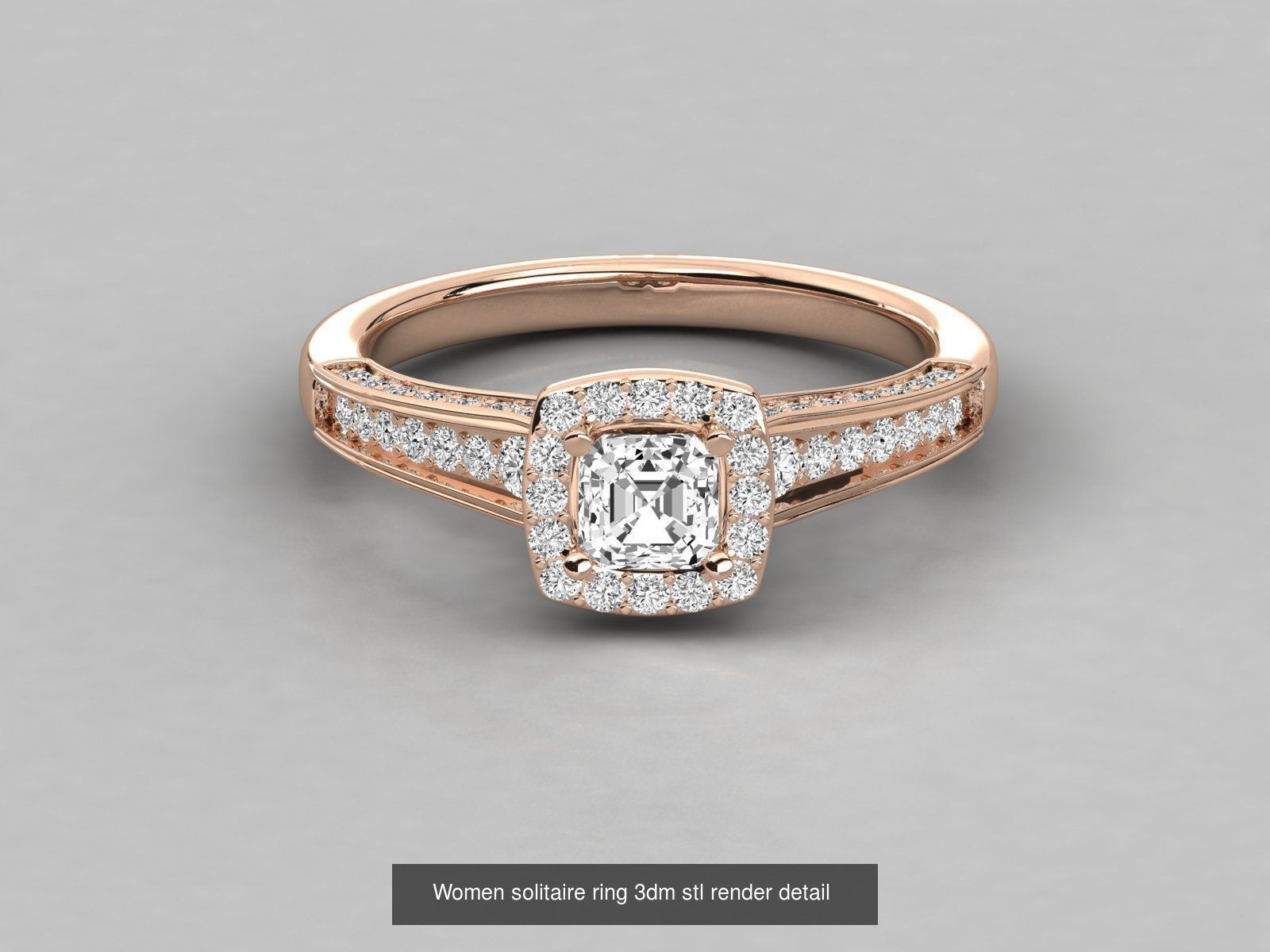 235 Women solitaire ring 3dm stl 9 render detail  3D Model Collection_166