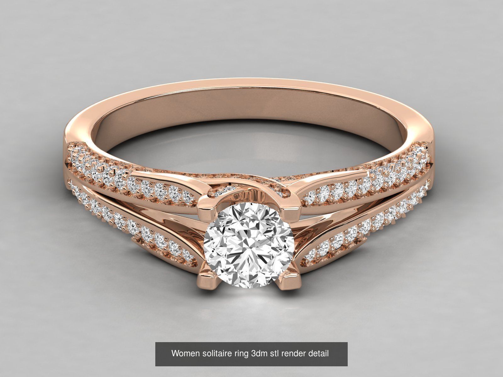235 Women solitaire ring 3dm stl 9 render detail  3D Model Collection_139