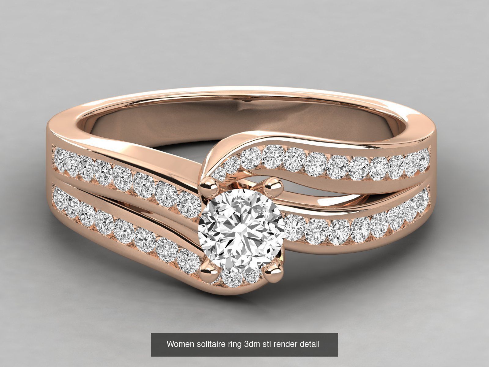 235 Women solitaire ring 3dm stl 9 render detail  3D Model Collection_157