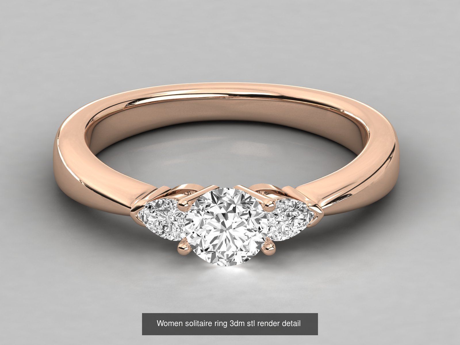 235 Women solitaire ring 3dm stl 9 render detail  3D Model Collection_72